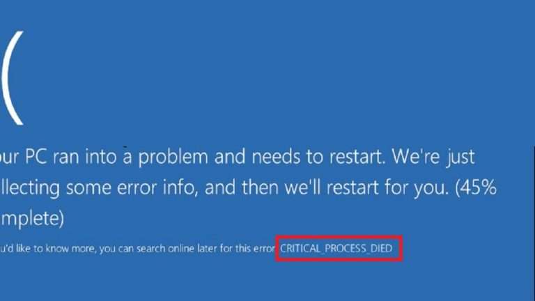 Critical Process Died Error in Windows 10 {Fixed}