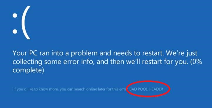 Bad Pool Header Error in Windows 10 {Fixed}