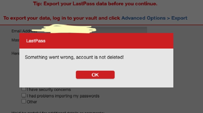Delete LastPass Account